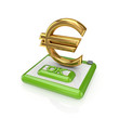Ok button and euro sign. Ok button and euro sign.