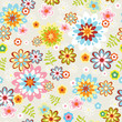 cute seamless flower pattern line art