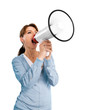 Frau mit Megaphone