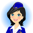 Vector illustration of air stewardess