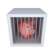 Pink piggy bank in a jail. Pink piggy bank in a jail.