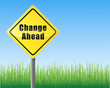 Vector: Road sign change ahead Road sign change ahead