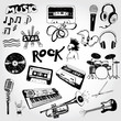 Vector Music Elements Hand Drawn