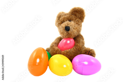 Photo: Teddy Bear With Colorful Easter Eggs Teddy Bear With Colorful Easter Eggs