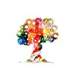 abstract colorful vector tree