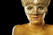 sexy woman with golden skin