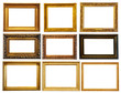 Set of  horizontally gold frames