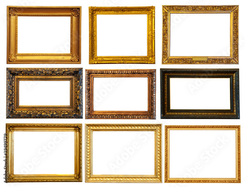 Photo: Set of horizontally gold frames Set of horizontally gold frames