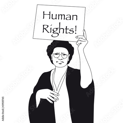 Vector: Human rights woman Human rights woman