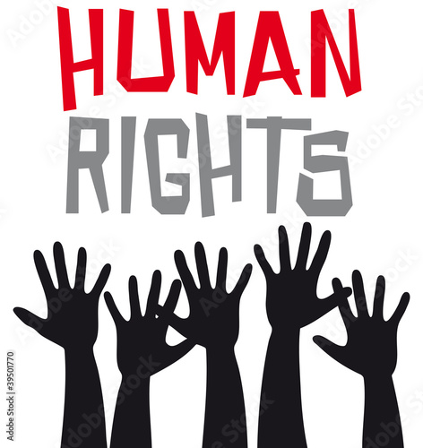Vector: Human rights with hands up Human rights with hands up