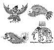 Thai Tattoo Ancient. Vector template