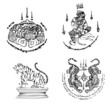Thai Tattoo Ancient. Vector template