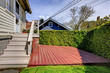 Small private back yard with new deck.