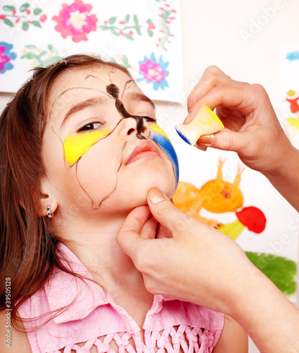 Photo: Child with face painting. Child with face painting.