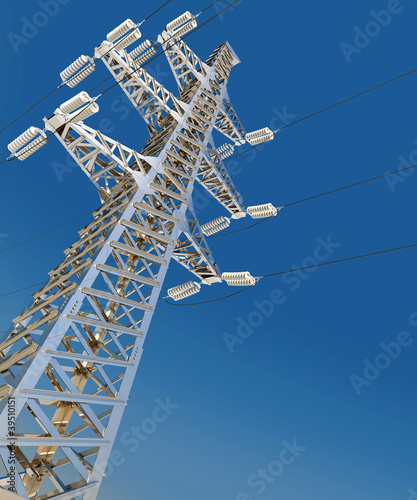 Illustration: Power Transmission Line. 3d render Power Transmission Line. 3d render