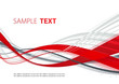 Abstract red and gray waves. Vector