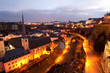 Night view of Grunt and St John's Church, Luxembourg City