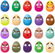 Happy easter smiling eggs