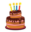 Vektor: vector birthday cake with burning candles vector birthday cake with burning candles