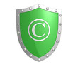 Copyright protection shield isolated on the white background
