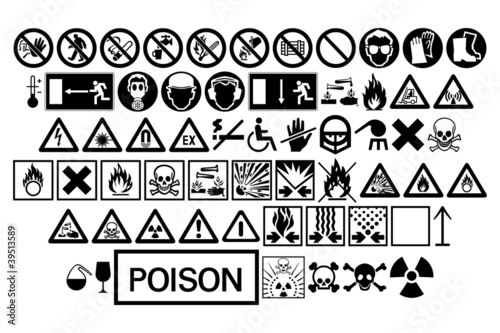 Vector: Various warning signs Various warning signs