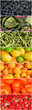 Collage arc en ciel de fruits et légumes Collage arc en ciel de fruits et légumes