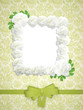 Vintage green wedding frame with roses.