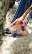 happy smiling man in hammock