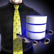 Businessman providing a database service