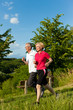 Senior couple jogging for sport