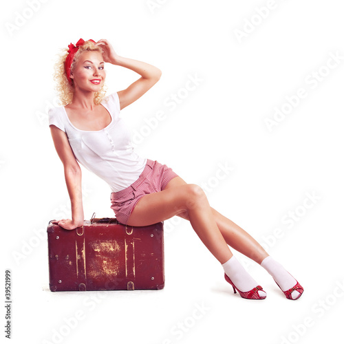 Photo: girl with pretty smile in pinup style girl with pretty smile in pinup style