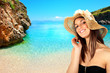 Brunette girl on the beach