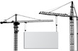 Vektor: isolated two cranes with billboard isolated two cranes with billboard