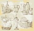 milk products vector set