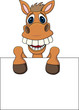 Horse With Blank Sign Horse With Blank Sign