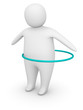Illustration: Fat man working out with hula hoop Fat man working out with hula hoop