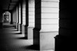 Perspective of a passage in contrasty black and white Perspective of a passage in contrasty black and white