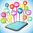 Vektor: Tablet, social media icons 2 Tablet, social media icons 2