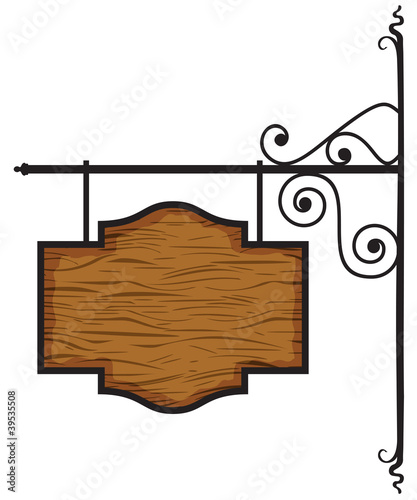 Illustration: Wooden blank door sign Wooden blank door sign