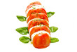 tomate, mozzarela e basílico