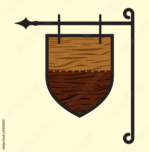 Illustration: Wooden blank door sign Wooden blank door sign