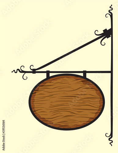 Illustration: Wooden blank door sign Wooden blank door sign