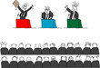 Doodles of politicians giving speeches Doodles of politicians giving speeches