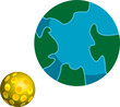 Earth and Moon illustration Earth and Moon illustration
