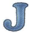 Jeans alphabet. Denim letter J