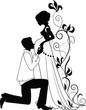 Silhouette of pregnant woman and man Silhouette of pregnant woman and man