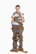 Businesswoman entangled