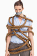 Tied up businesswoman
