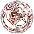 Abstract phoenix bird. The vector paisley design