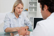Worried woman seeing her doctor